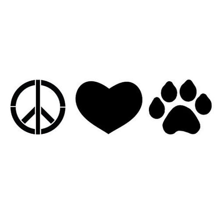 Paws Art (Peace, Love & Paw Prints Stencil by StudioR12 | Fun Hip Art - Mini 8 x 3-inch Reusable Mylar Template | Painting, Chalk, Mixed Media | Use for Journaling, DIY)