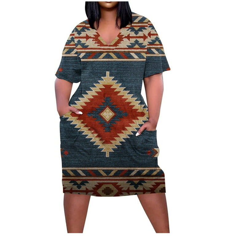Kiplyki New Arrivals Summer Dresses for Women 2024 Plus Size for V Neck  SunPocket Knee Short Sleeve With Pockets
