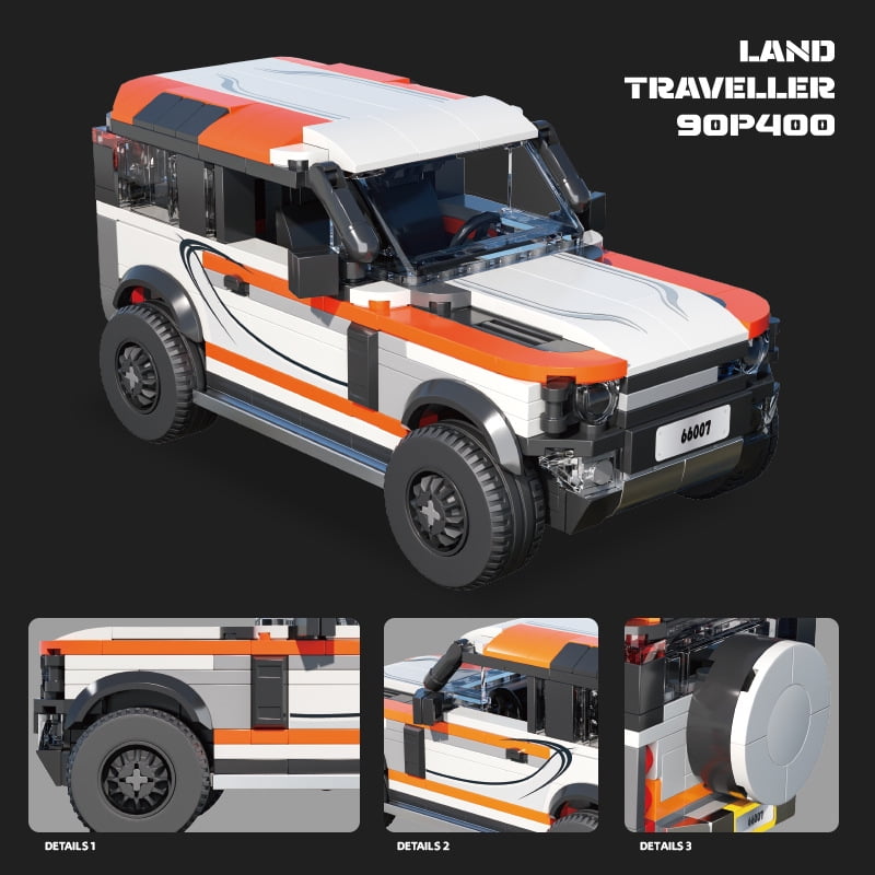Simulation Land Rover P400 DIY Building Blocks, 406pcs Off-Road Vehicle Model Kit with Simulation Tires, Interactive Design, Compact Desktop Display for Thanksgiving/Christmas/Birthday Gifts