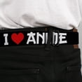 thumbnail image 4 of Buckle-Down Belt, Seatbelt Buckle Belt, I Heart Anime Bold Black White Red, 34 to 52 Inches, 4 of 9