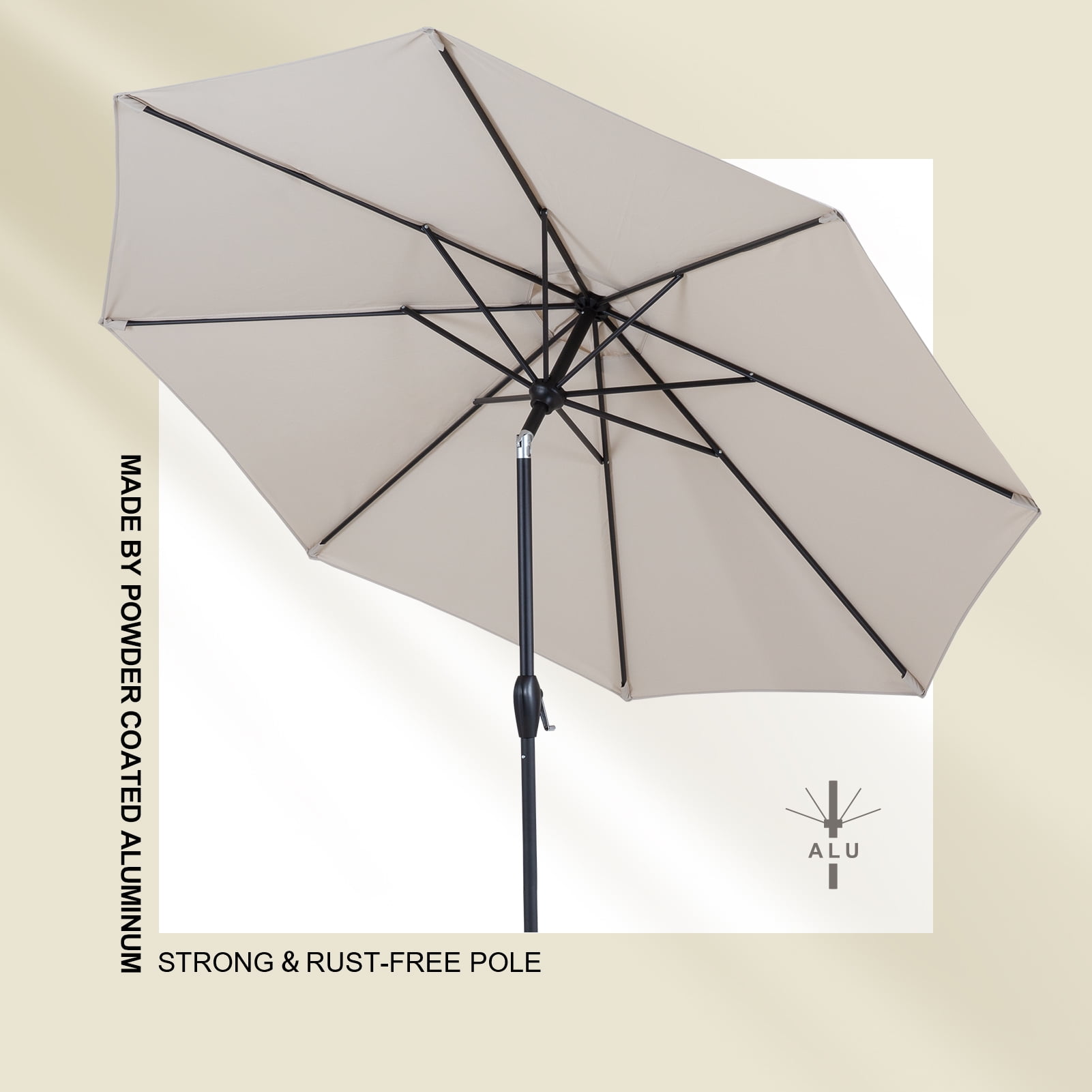 Tempera 9FT Push Botton Tilt patio umbrella
