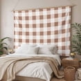 thumbnail image 3 of Brown Checkered Large Tapestry for Bedroom Wall Hanging Tapestry, Farmhouse Buffalo Plaid Ceiling Backdrop Tapestries Poster Blanket Wall Decor for Teens Room Living Room Dorm 85" x 90", 3 of 8