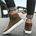 thumbnail image 3 of Mens High Top Fashion Sneakers Casual Walking Driving Tennis Canvas Flats Shoes Vintage Mid Calf Combat Boots, 3 of 5