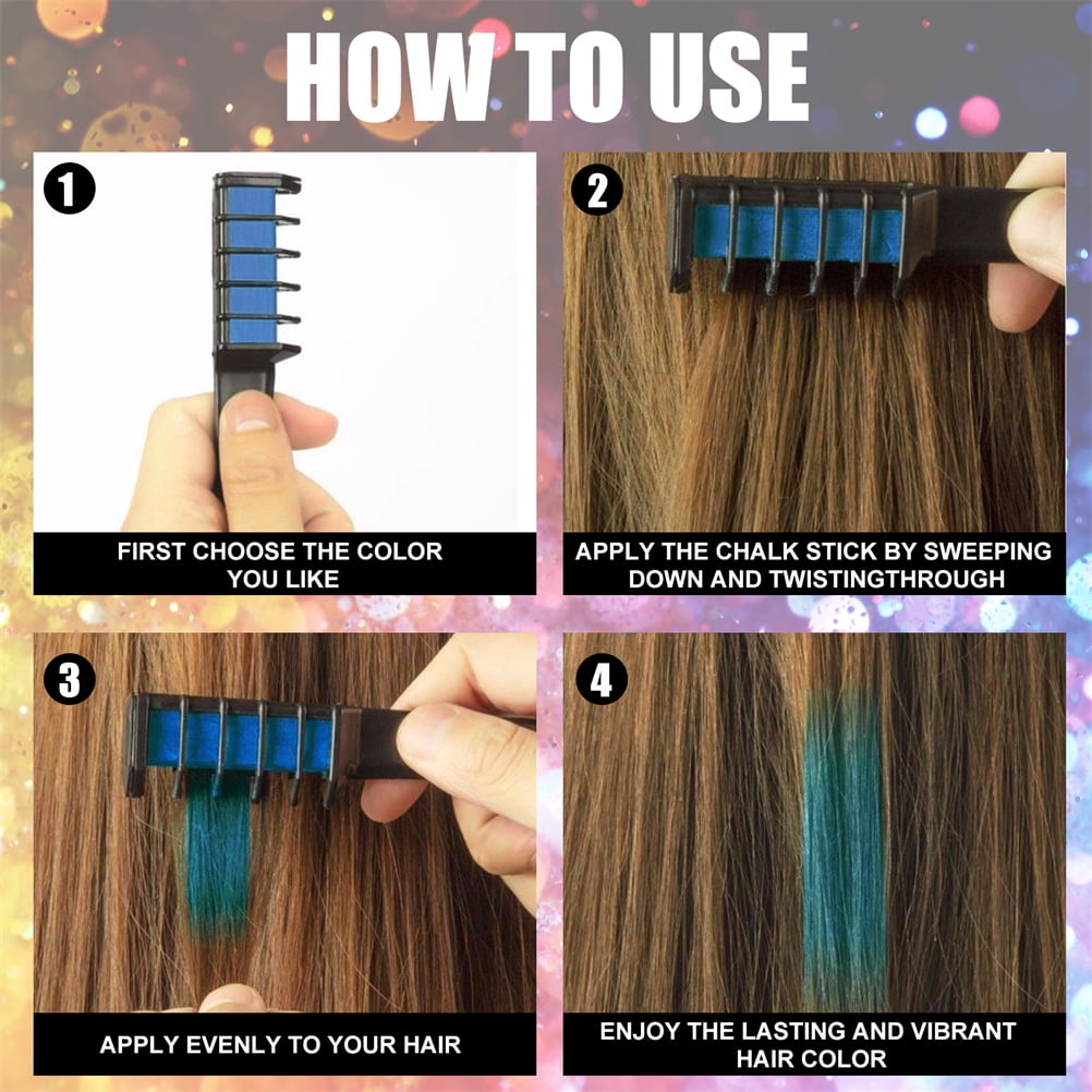 One Time Hair Chalk Comb Professional Temporary Hair Comb Hair Color Highlights  Streaks Hair Coloring Dye Comb | Walmart Canada