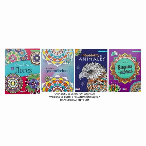 Libro Colorear Mandalas Animales Prichos 32 Páginas Varios Modelos 1 Pieza
