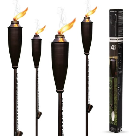 Condition photo showing Good Condition for deco window set of 4 landscape outdoor/patio garden torch - brown