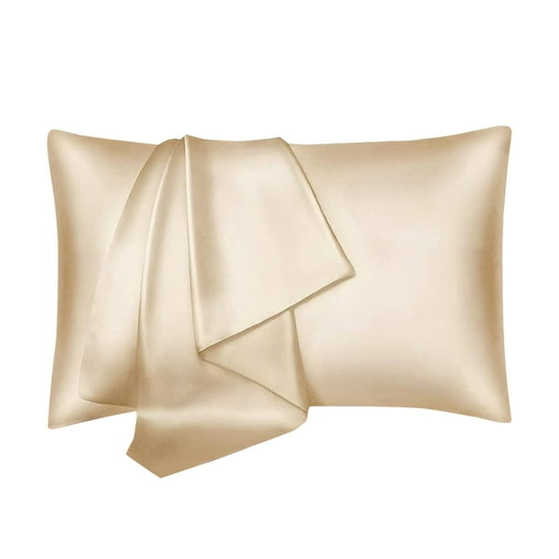 Funda de almohada de seda satinada, tamaño estándar, 63 x 43 cm | Satén de poliéster supersuave para el cabello y la piel | Funda de almohada suave y antiarrugas con cierre tipo sobre | Sueño
