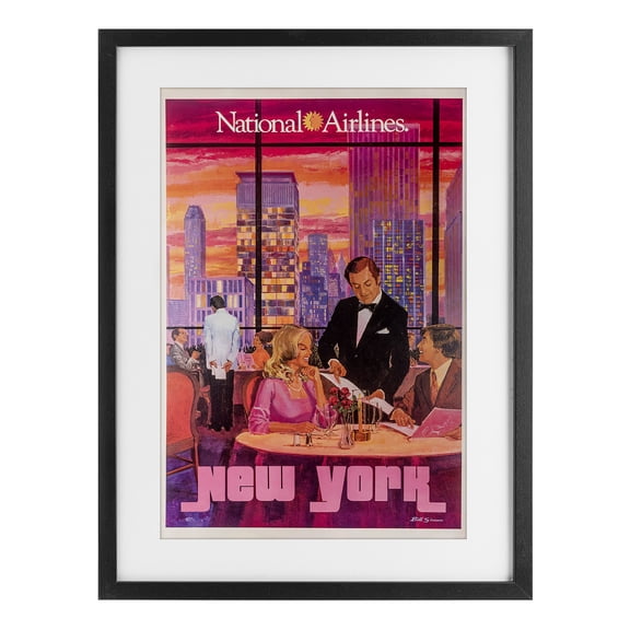 Stupell Industries Vintage New York Dining Black Framed Print Under Glass, design by Vintage Posters
