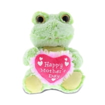 DolliBu Mother's Day Plush Frog - Super Soft Stuffed Animal With Personalized Heart (6 Inch)