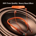 thumbnail image 3 of Neckband Bluetooth Headphones Led Digital Display Wireless Bluetooth Neckband Headset Sport Sweatproof Stereo Earphones (Orange), 3 of 9