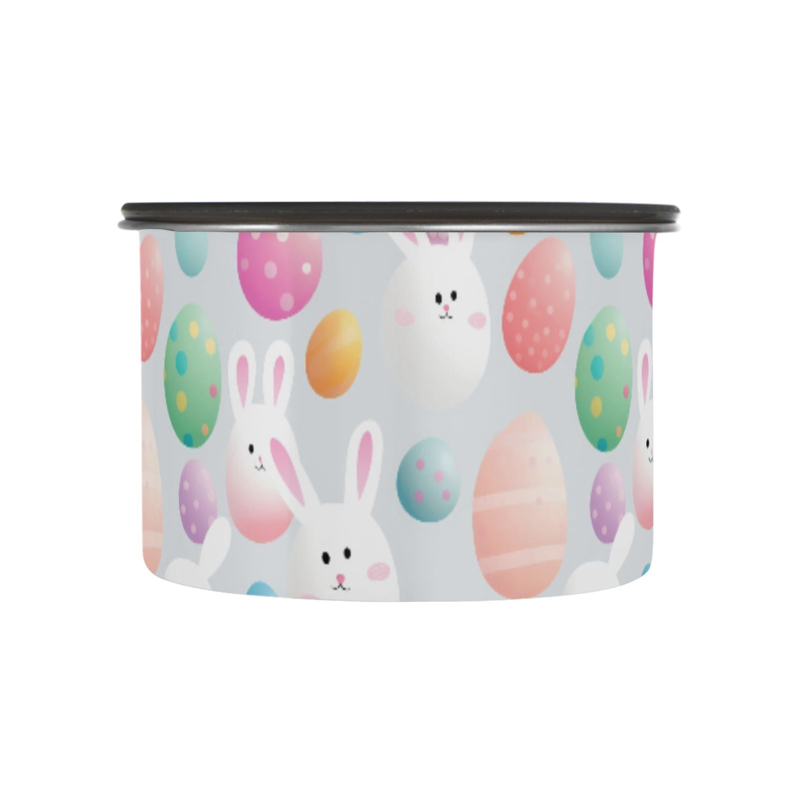Cute Bunny Easter Eggs Airtight Coffee Bean Canister 30oz Food Storage Containers with Lids For Gournd, Tea, Sugar, Flour, Rice, Cereal, Candy Cookie Jar