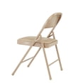 thumbnail image 3 of (4 Pack) Commercialine Beige Vinyl Upholstered Folding Chair, 3 of 5