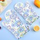 thumbnail image 1 of Long Silicone Gloves Kitchen Microwave Oven Baking Insulation Fancy Fabric Gloves, 1 of 6