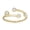 Yellow, variant on AVORA 10K White Gold Adjustable Bypass Toe Ring with Bezel-set Simulated Diamond CZ - Size 0