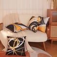 thumbnail image 5 of Set of 4 Throw Pillow Covers Modern Abstract Yellow Stripes Gray Black White Acrylic Bold Grey Decorative Pillow Cases for Home Decor Square 18x18 Inches Add a Pop of Color, 5 of 6