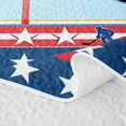 thumbnail image 5 of Feelyou Red Blue Patriotic Hockey Bed Spread Queen for Boys, USA Flag Ice Rink Queen Coverlet Set, 3pcs, 5 of 7