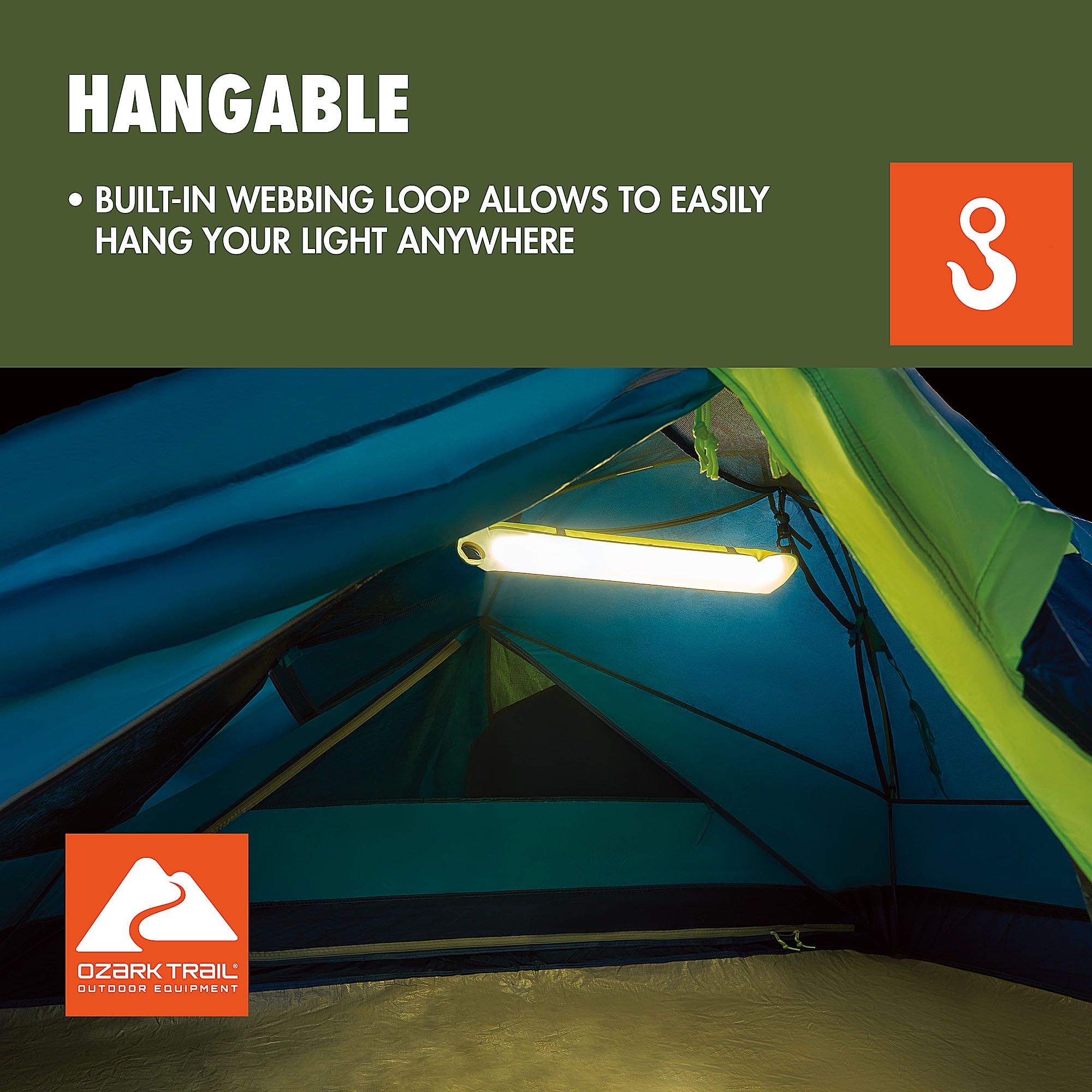 Ozark Trail 200 Lumens Inflatable Emergency Light with USB-C Charging Cable and 2000MAH Battery