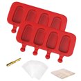 thumbnail image 1 of Molde para helado 4 rejillas Bandeja para helado de bricolaje Silicona Antiadherente Craft Pop Freezer Maker, Rojo tholdsy HA004810-04, 1 of 7