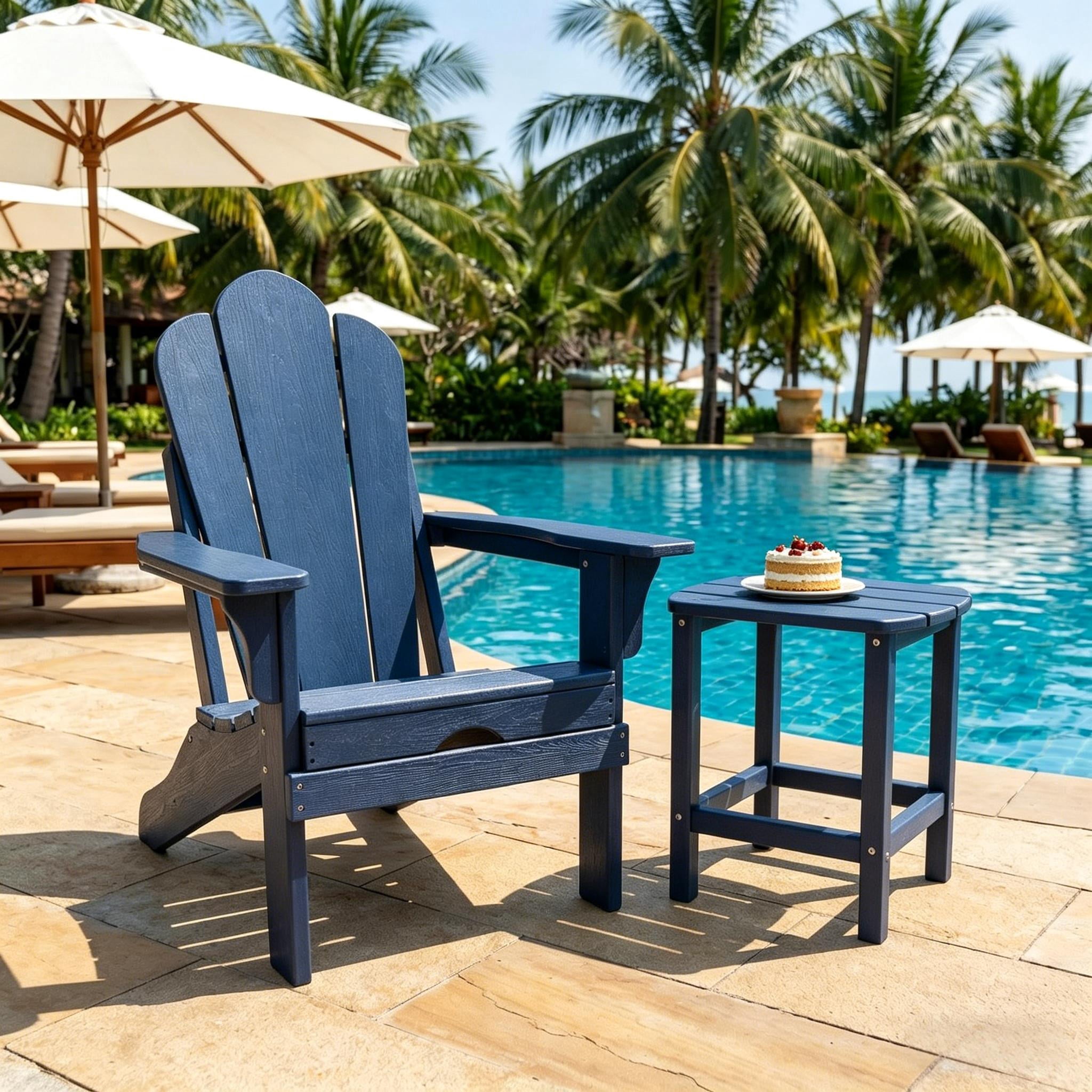Outdoor Side Table, Patio Side Table, HDPE End Tables for Backyard Pool Porch Garden Lawn