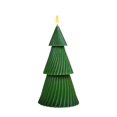 thumbnail image 2 of Twisted Christmas Tree Flameless LED Candle, Ribbed Green Paraffin Wax, 8.77 x 4.13 x 4.13 in, Uses 2 AA Batteries, 2 of 6