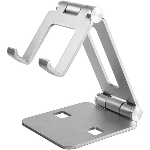 Queilt Cell Phone Stand for Desk - Adjustable Phone, e-Reader and Tablet Holder Universal Compatible with iPhone, iPad, Samsung Galaxy, Tab, Nintendo Switch - Aluminum