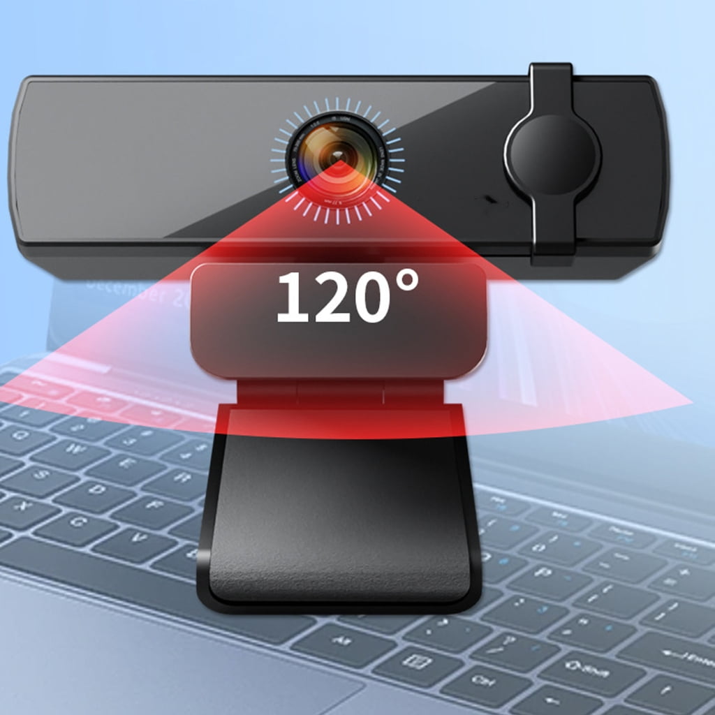 MOMOJIA Auto Focuses Webcam 1080P Computer Camera With 120° Wide View Facials Recognition 360 Rotations Noise Reductions Mics