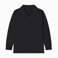 thumbnail image 4 of UAYOTSE Baby and Toddler Boys Long Sleeve Polo Shirts Kids Solid Collared Button Up Pullover Tops for School Uniform,Sizes 6-7 Years, 4 of 5