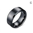 thumbnail image 1 of Cincin Hitam Acier Inoxydable 8mm Titane Mat Noir Prêt Q6S3 Vendeur Simple F7V0 Argent Hommes R7M9, 1 of 6