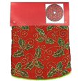 thumbnail image 3 of Christmas Decoration Miniature Tree Skirt - Golden Leaves Green Velvet - 18 Inches, 3 of 3