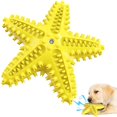 thumbnail image 1 of Juguetes limpios para perros, cepillos de dientes para perros masticables, juguetes interactivos para cantar para perros, molares ventilados antimordeduras, estrella de mar, (amarillo) Rojo Verde, 1 of 5