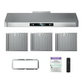 IKTCH 30 Inch Range Hood, 900CFM, 4 Speed, Gesture Sensing, Touch Control, Stainless Steel Vent