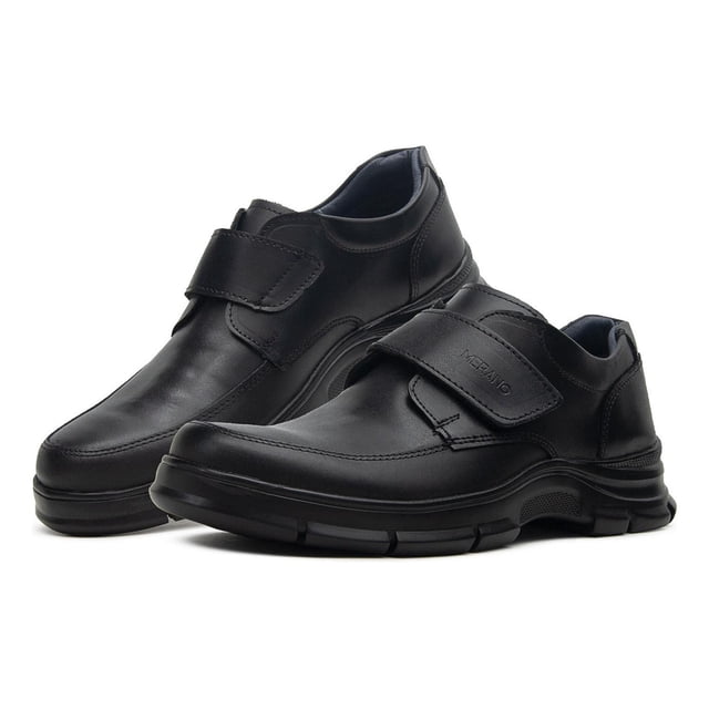 Zapato Hombre Casual Velcro Merano Piel Negro Liso Velcro negro 25