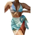 thumbnail image 1 of Seyurigaoka Women Summer Sexy Bikini Set, Lacing Halterneck Bra Briefs with Tie Skirt Beach Bathing Swimsuit, 1 of 9