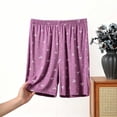 thumbnail image 4 of cfhntfmh Plus Size Pajama Shorts for Women Soft Comfy Sleep Lounge Shorts Elastic Waist Summer Sleepwear, 4 of 5