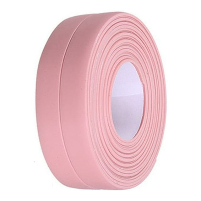 Justharion Sealing Strips PVC Mildew-Proof Colorful Wall Sticker Strong Self Adhesive Tape Kitchen Sink Stove Bathtub Restaurant 3.2m*2.2cm Pink 1Set