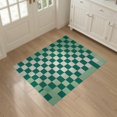 thumbnail image 3 of ODIKA 3'x5' Washable Accent Rug Pet Friendly, Non-Shedding Mat Fuzzy Transitional Funky Sage Gradient Symmetrical Checkered for Bedside, Nursery Room, 3 of 7