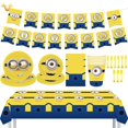thumbnail image 2 of Conjunto de decoración para fiesta de cumpleaños de la serie Minions de la película caliente, combinación de bandera, pastel, plantación de fiesta, bola y decoración para fiesta de cumpleaños, 2 of 3