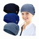 thumbnail image 1 of wonima11 3 Pieces Bouffant Caps with Buttons Unisex Stretchy Headband Turban with Buttons for Women, 1 of 1
