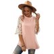 thumbnail image 4 of ABPHQTO Top tipo túnica con mangas de encaje rosa para mujer, 4 of 5