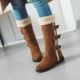 thumbnail image 2 of Fesfesfes Western Boots Women Splicing Retro Low Heel Round Boots Shoes US:7(39), 2 of 9