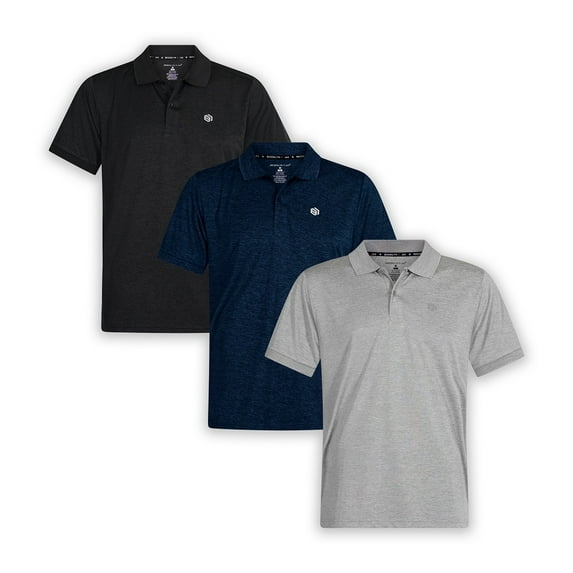3-Pack Golf Shirts for Men - Dry Fit Short-Sleeve Polo, Athletic Casual Collared T-Shirt