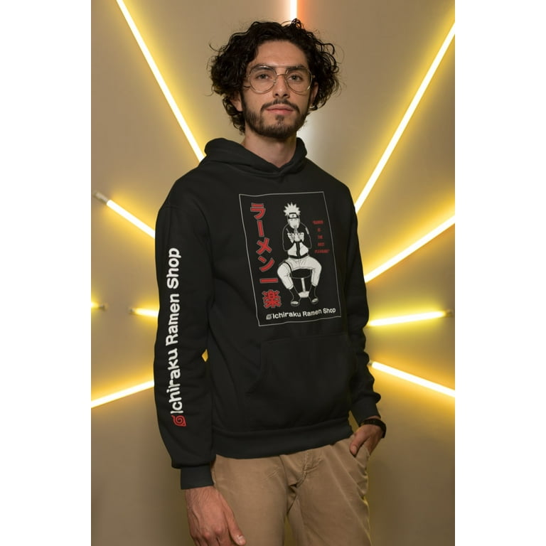 Ripple Junction Naruto Shippuden Adult Unisex Ichiraku Ramen Best Pleasure Pull Over Fleece Hoodie 2XL Black