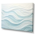 thumbnail image 2 of Designart "Simplistic Blue And White Waves" Abstract Marble Canvas Art Print, 2 of 7