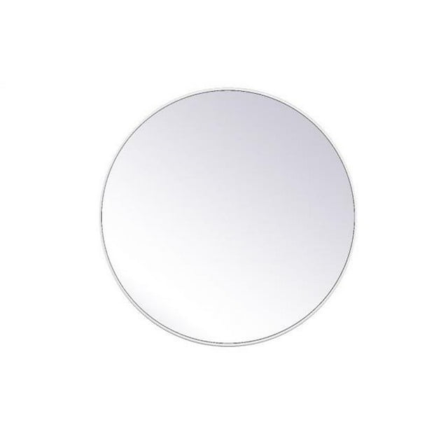 Elegant Decor MR4839WH 39 in. Metal Frame Round Mirror, White