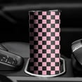 thumbnail image 3 of 20oz Black and Pink Checkerboard Pattern Skinny Tumblers Stainless Steel Tumbler with Lid and Straw,Vacuum Insulated Double Wall Travel Tumbler Cups with Cleaning Brush for Coffee,Tea, 3 of 6
