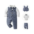 thumbnail image 2 of TAIAOJING Kid Toddler Boy Clothes Outfit Boys Long Sleeve Shirt Romper Bodysuit Pants Coat With Tie 4pcs Child Kids Gentleman Outfits For 12-18 Months, 2 of 4