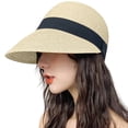 thumbnail image 4 of MEICHEN Women's Summer Beach Sun Hat Fashion Outdoor Solid Visor Hat Casual Breathable Straw Hat, 4 of 4