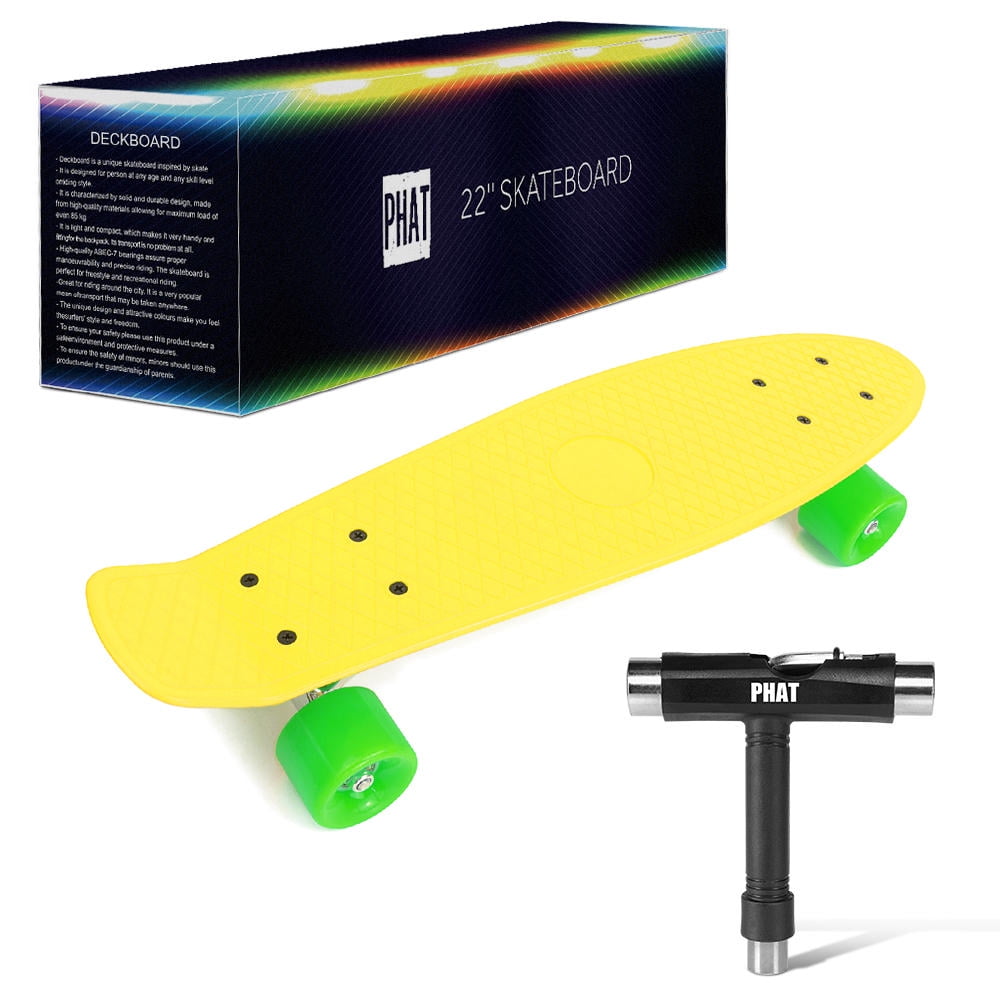 22" Plastic Retro Penny Skateboard, Cruiser Banana Skate Board with All-in-One Skate T-Tool | Walmart Canada