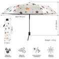 thumbnail image 3 of FORMRS Travel Umbrella Folding Auto Open Close Windproof Rain UV Protection, Beige Stars, 3 of 8