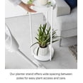 thumbnail image 3 of Yamazaki Home Two-Tier Rolling Plant Stand, White, Steel, Wheels, 3 of 7
